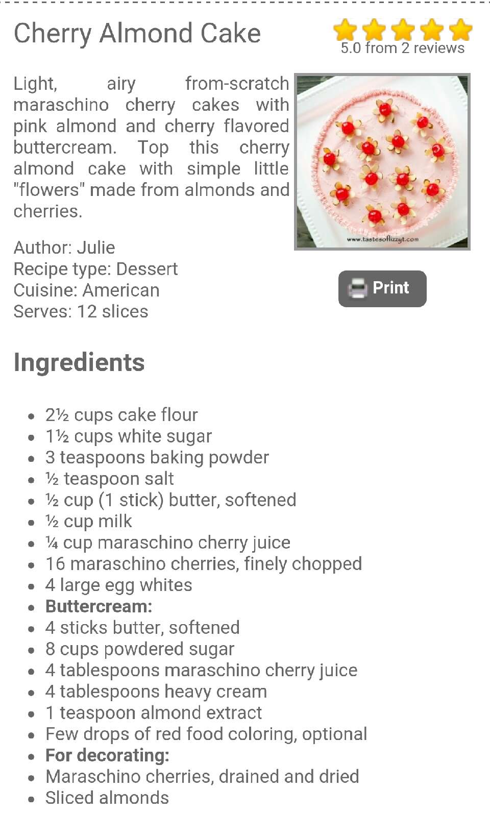 CHERRY ALMOND CAKE! 