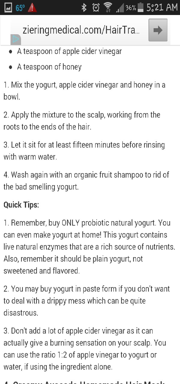 Honee Apple cider yogurt hair treatment 