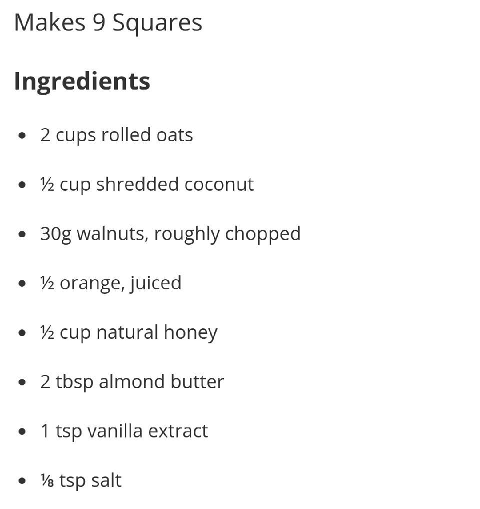 Homemade Granola Bar Recipe