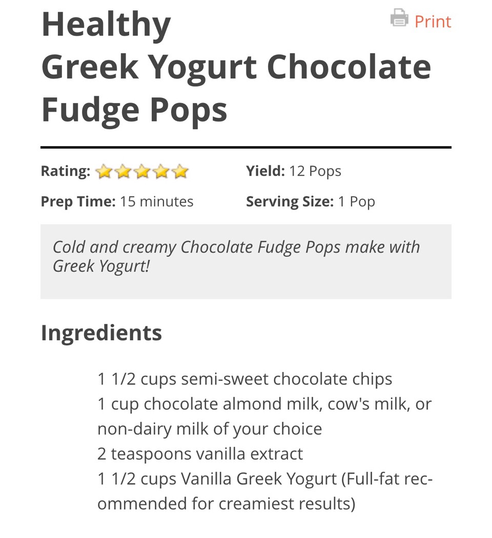 Greek Yogurt Fudge Pops!!❤️
