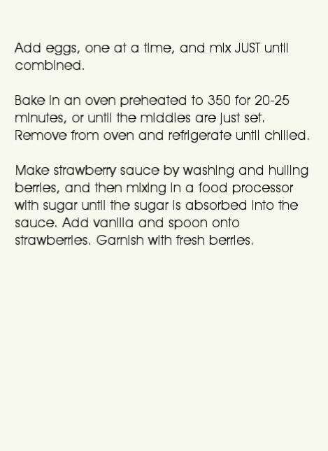 Vanilla Cheesecake Cups with strawberry sauce