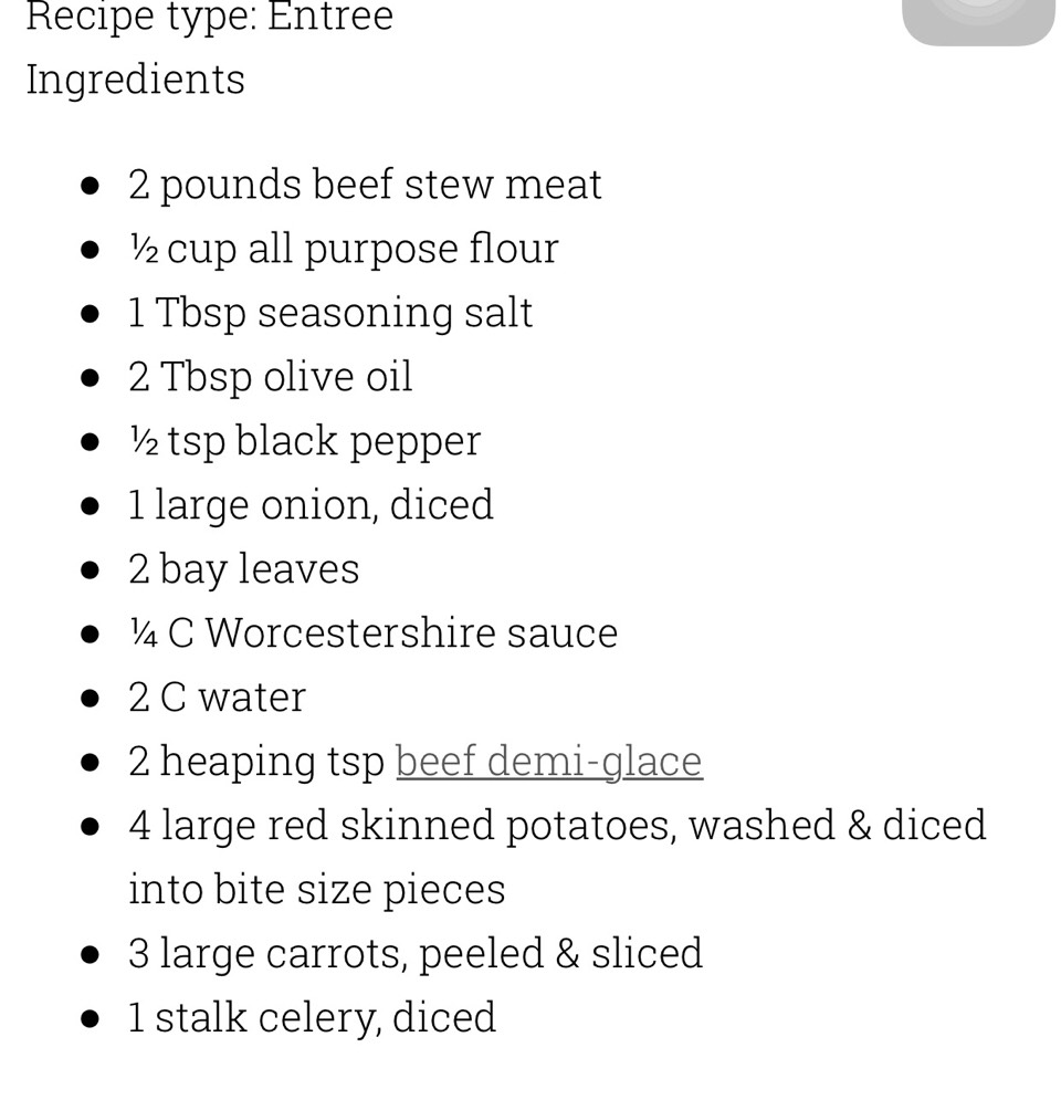 Beef Stew Recipe
