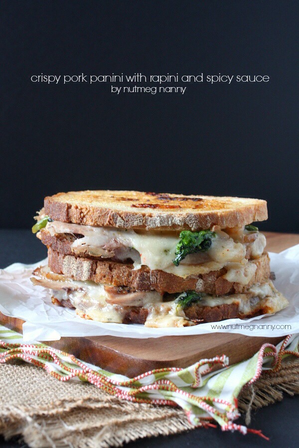 ♦Crispy Roast Pork Panini with Rapini & Spicy Sauce
