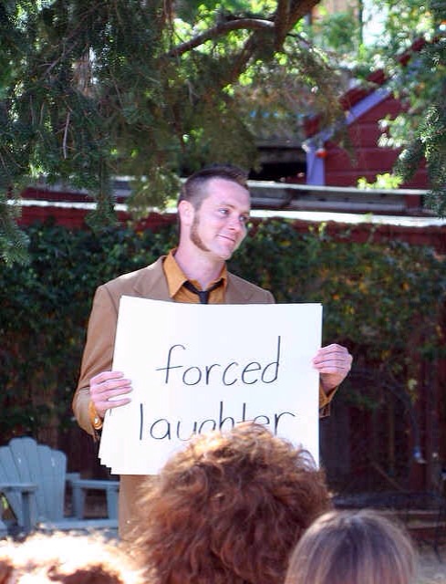 -> Audience cue cards during the ceremony