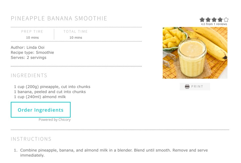 Pineapple Banana Smoothie 