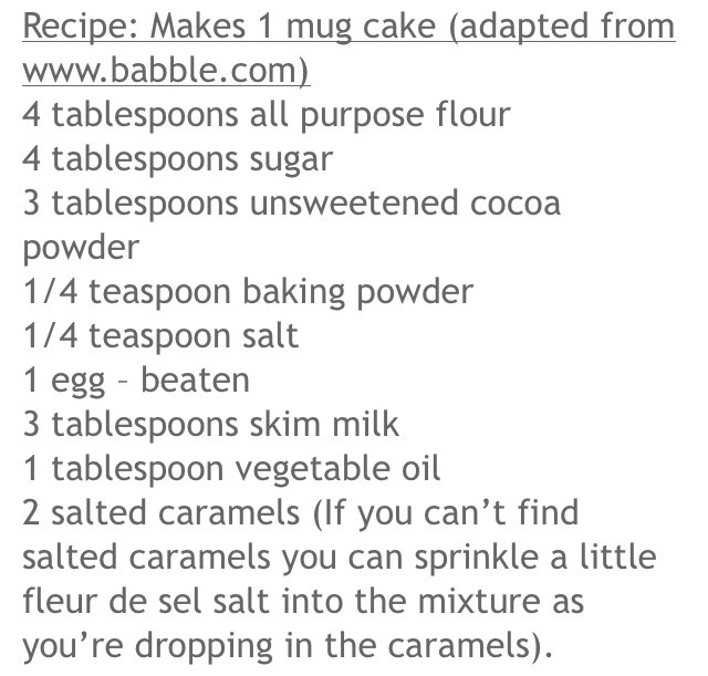 Chocolate And Salted Caramel Mug Cake🙊