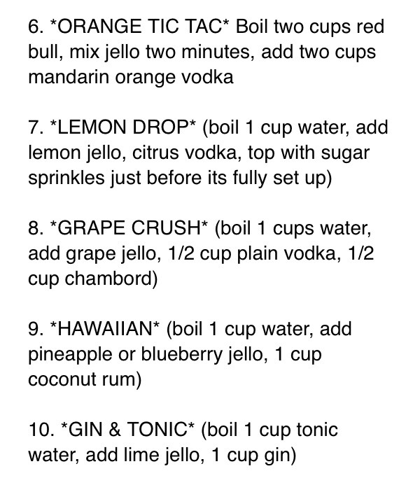 70 Different Jello Shot Recipes. Lots With Jägger!