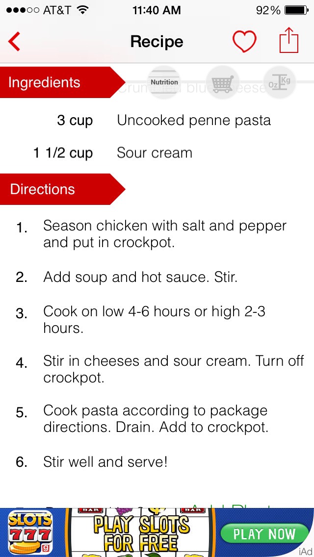 Easy Crockpot Buffalo Chicken Pasta