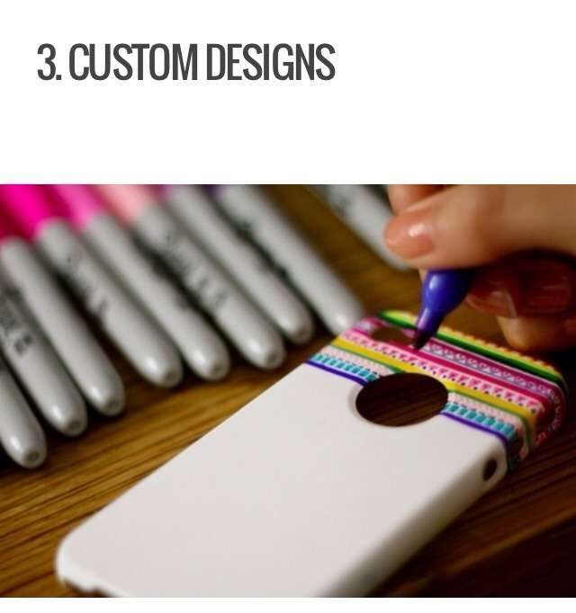 For this one, use Sharpies to create unique and fun designs right onto your iPhone case. Some ideas you could try are Aztec prints, custom drawings, or… well anything really. Use your imagination!