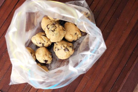 5. Form cookie dough into balls and freeze them so you have ready-to-bake, homemade cookies available at all times.