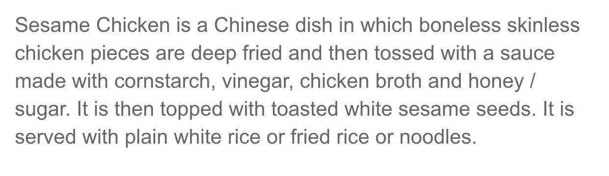 Sesame Chicken