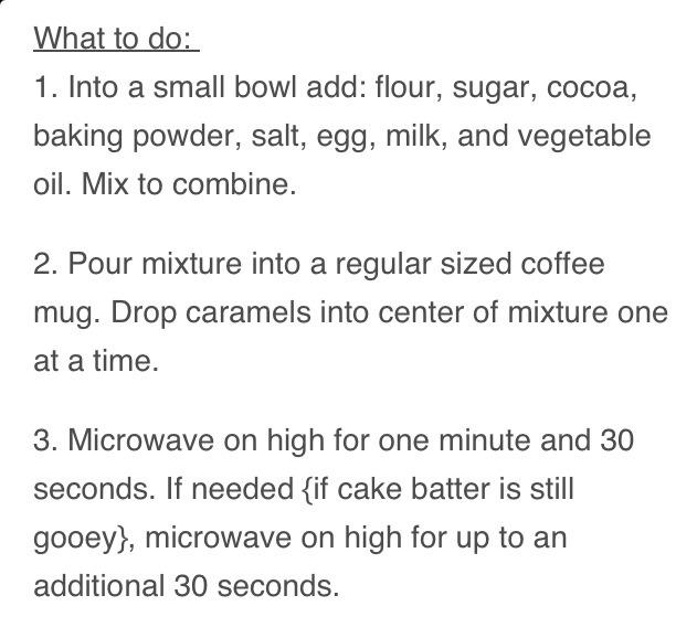 Microwave Salted Caramel Mug Cake