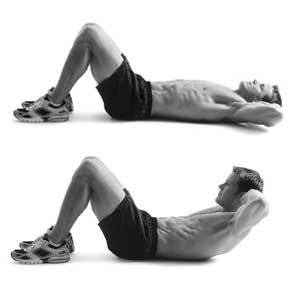 2-Crunches
You should do 45 in 1 min.
***A crunch is not a sit up