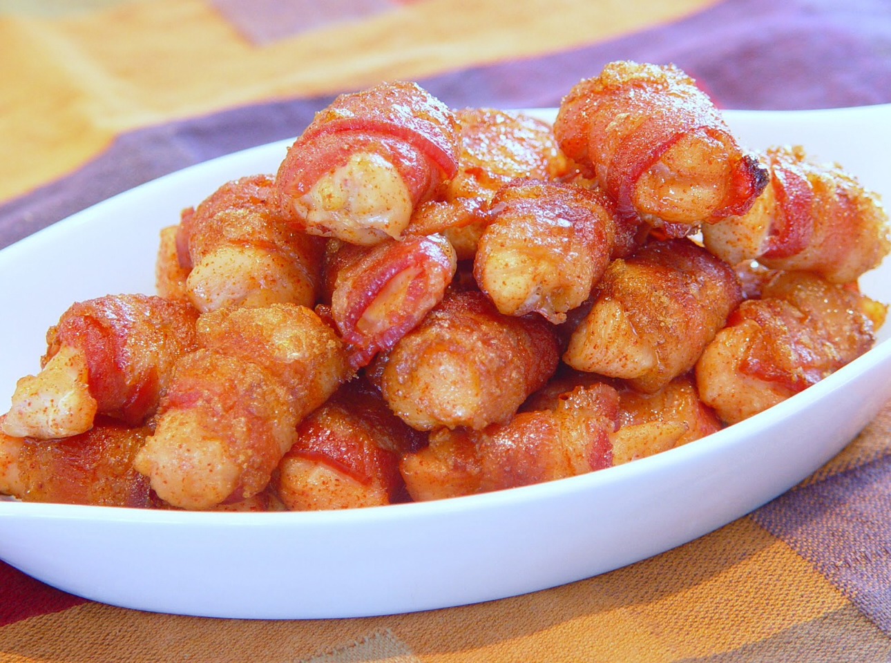 Excellent Appetizer Or Side Dish: Bacon Wrapped Chicken Bites 