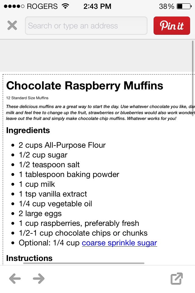 Dark Chocolate Raspberry Muffins