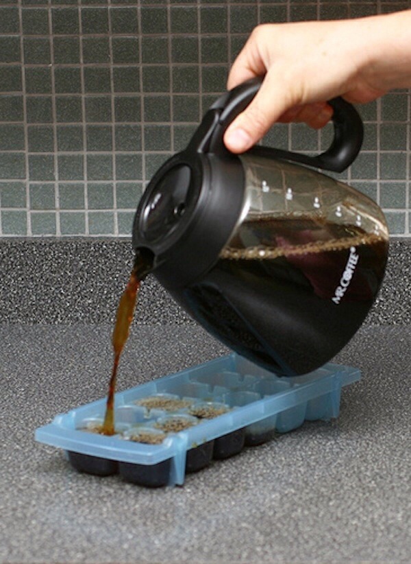 Make coffee ice cubes for your iced coffee