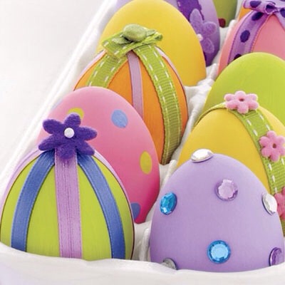 Decorate your household eggs. X
Look fab. 
Just use ribbons. Gens. And food colour ing. 
