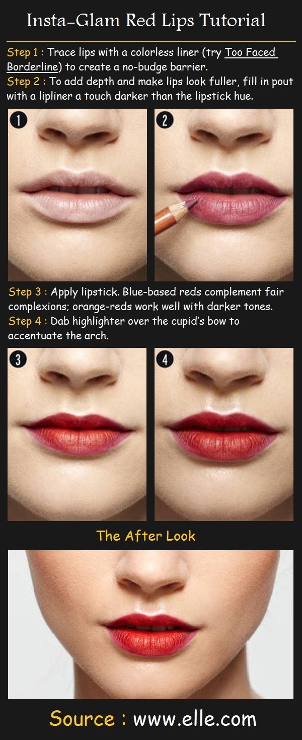 Perfect Luscious Red Lips Easy Steps:* Lip Balm,concealer,lipstick Then Blot With Paper 
