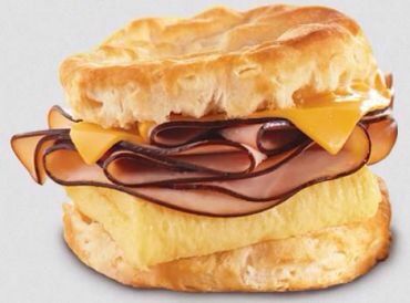 Breakfast Idea #4
This one has a few extra calories but they are totally worth it for a yummy start to the day.
1 biscuit with 1 whole egg or egg white cooked how ever suits you with 1 slice of cheddar cheese ( or any of your choice) 1 slice of ham (or any deli meat) 
