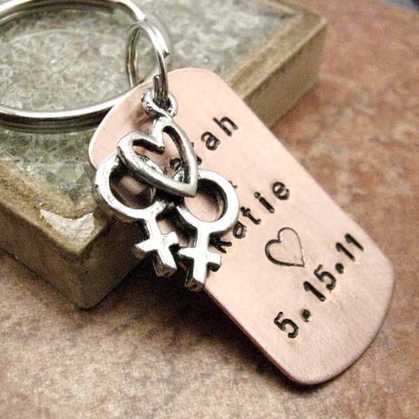you can hand out key chains that are meaningful to you. Maybe that means your favorite sports team or the city where you met. Each time your guests see the key chain, they’ll smile as they remember celebrating your wedding day with you.