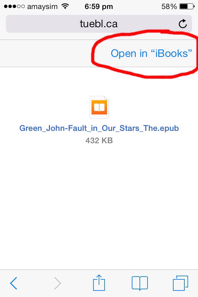 After a few seconds, this will show up. Don't worry if a few adds come up, just click exit. Once you get to this page, click "open in iBooks" STRAIGHT AWAY! 