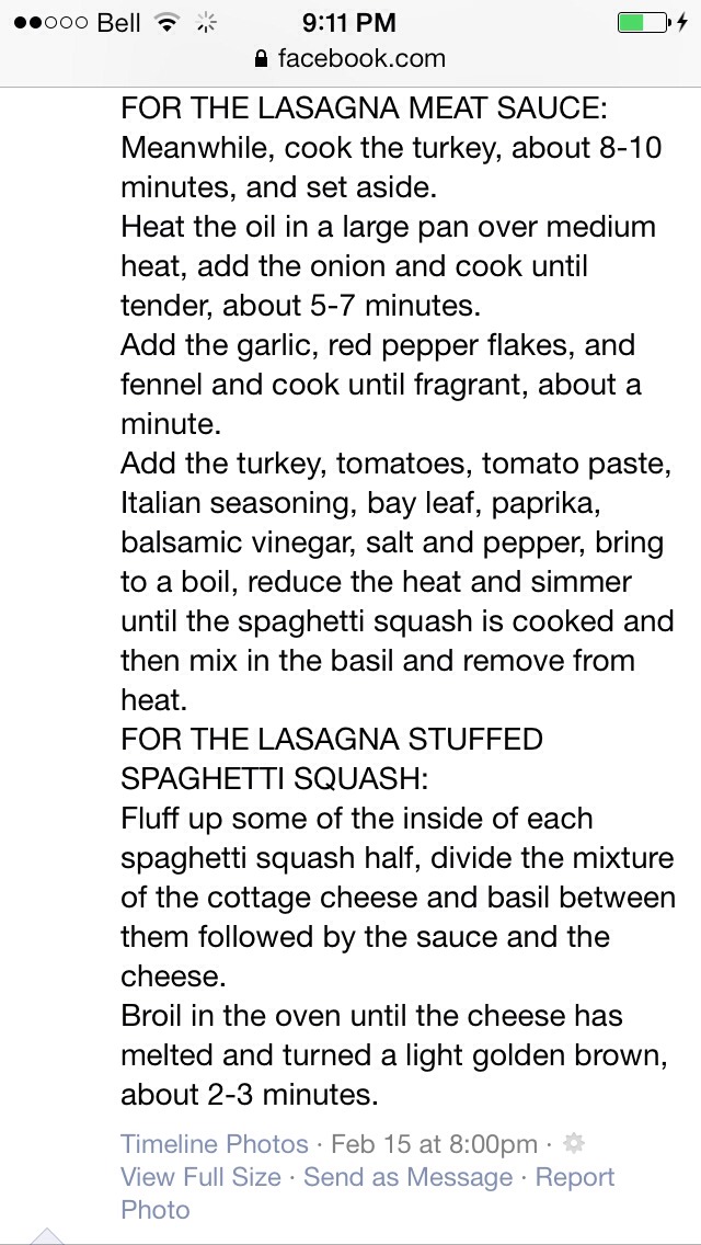 Lasagna Stuffed Spaghetti Squash 😻