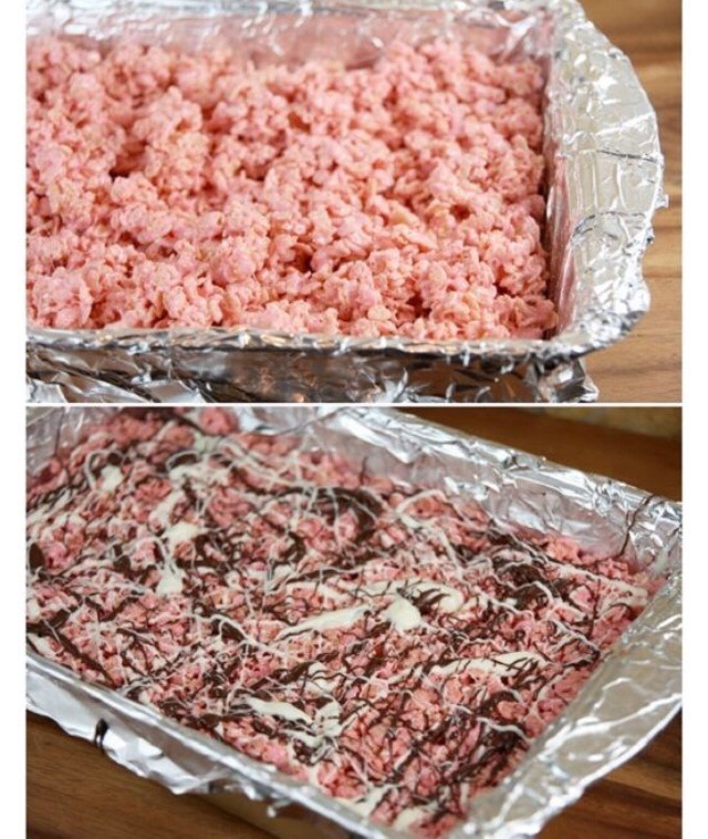 Peppermint Bark Rice Krispie Treats