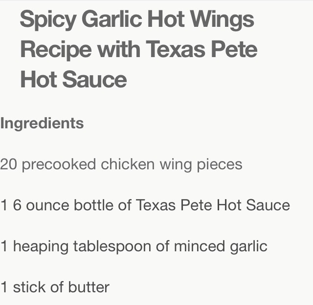 ✨ Delicious Garlic Hot Wings With Texas Pete Sauce✨😋