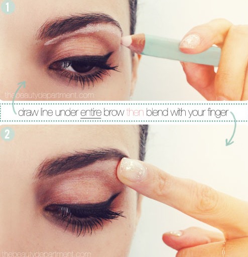 17. Secret Eye Lift
Sweep a light pink matte pencil across the entire length of your brow bone to create the illusion of a higher arch, and then blend, blend, blend! It should not be detectable.
