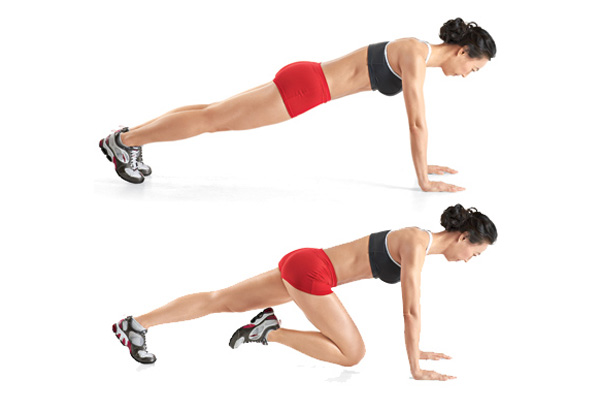 Mountain Climbers
Alternating knees
3 sets/ 30 reps