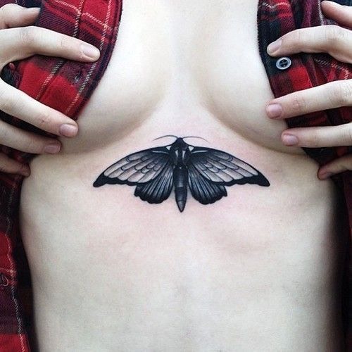 Beautiful Under Breast Tattoo Designs