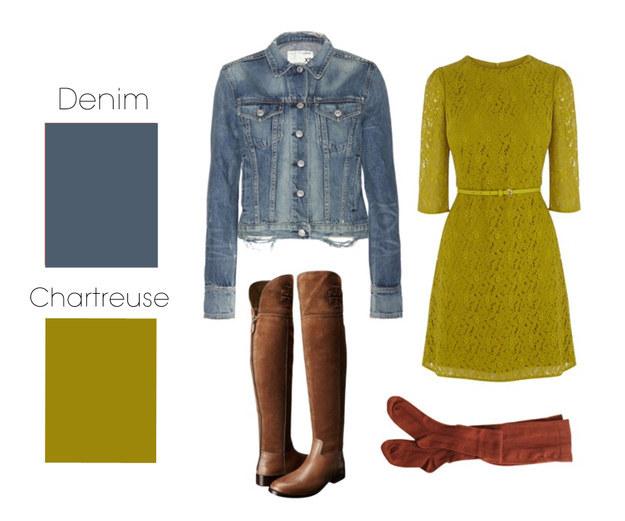 21. Denim & Chartreuse