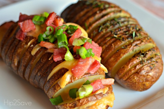Take out of the oven and place cheese in between slices or any of the topping(s) of your choosing and bake for another 15 minutes to melt. I love how these turn out crispy around the edges and soft in the middle. Such a simple idea that’ll have you craving a baked potato!