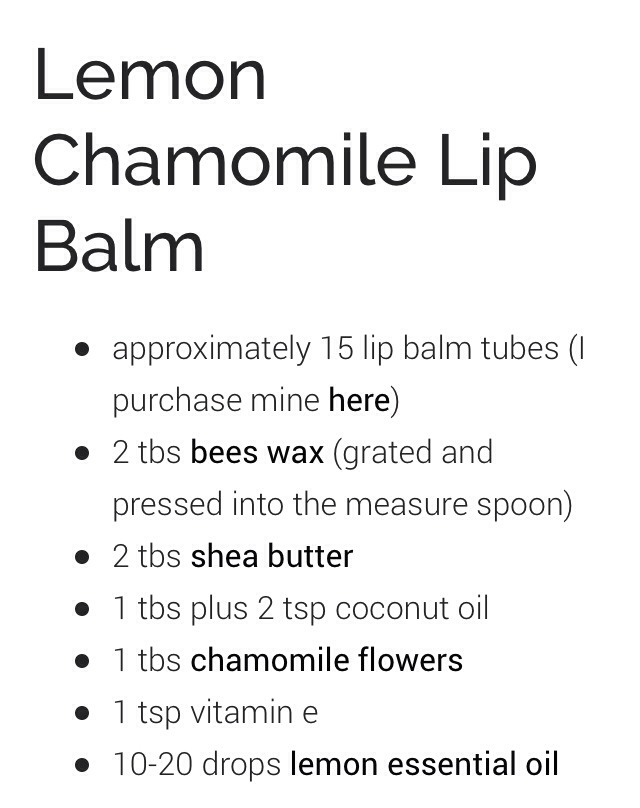 " Calming Lemon Chamomile Lip Balm Recipe"👌💋