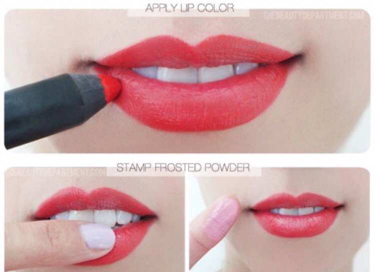 ILLUSION ON FULLER LIPS
You can easily create a full lipped look without spending big bucks on lip plumpers.  Once you've applied lipstick, dab a little pale, frosted eye shadow in the middle of your bottom lip. You will love your new pout.