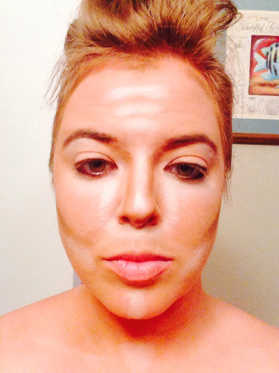 Apply bronzer to contour along sides of nose, under cheek bones (fish lips ladies!), and along the jawline. Use a pinky-peach blush on the apples of the cheeks. I used NARS NARcissistic Cheek Kit. It has a highlighter, blush and bronzer and includes a brush.