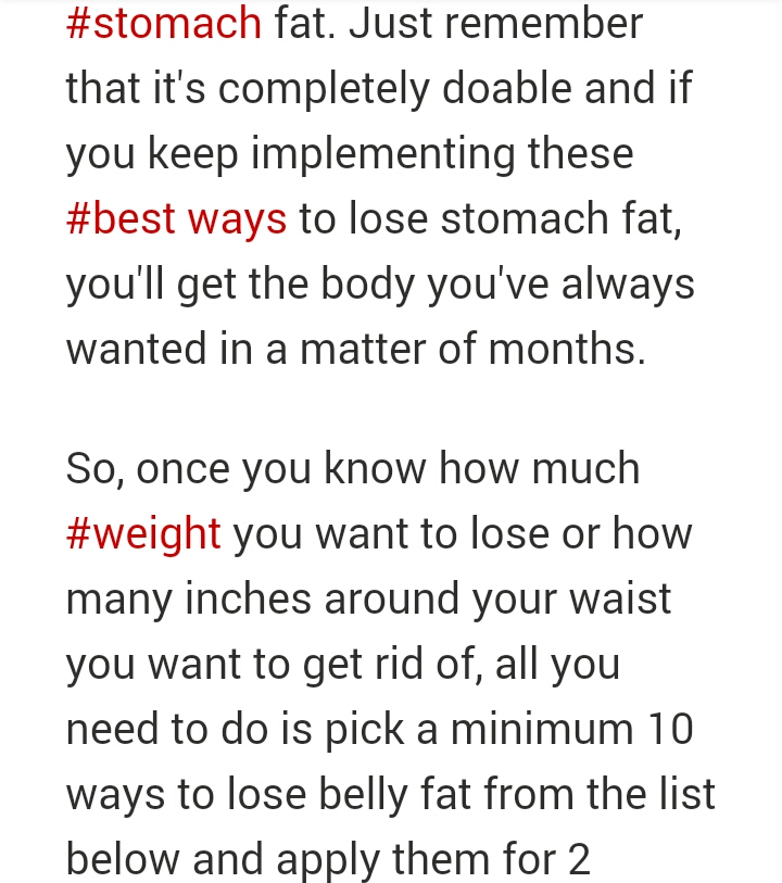 50 Ways To Lose Stomach Fat Fast! Part 1