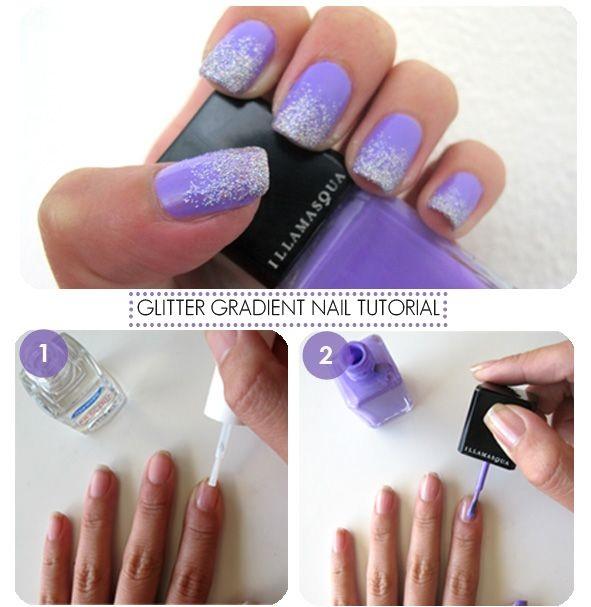 Now a tutorial...
1. Paint nails with a base coat. Let dry.
2. Paint two coats of nail polish. Let dry in between coats and after.