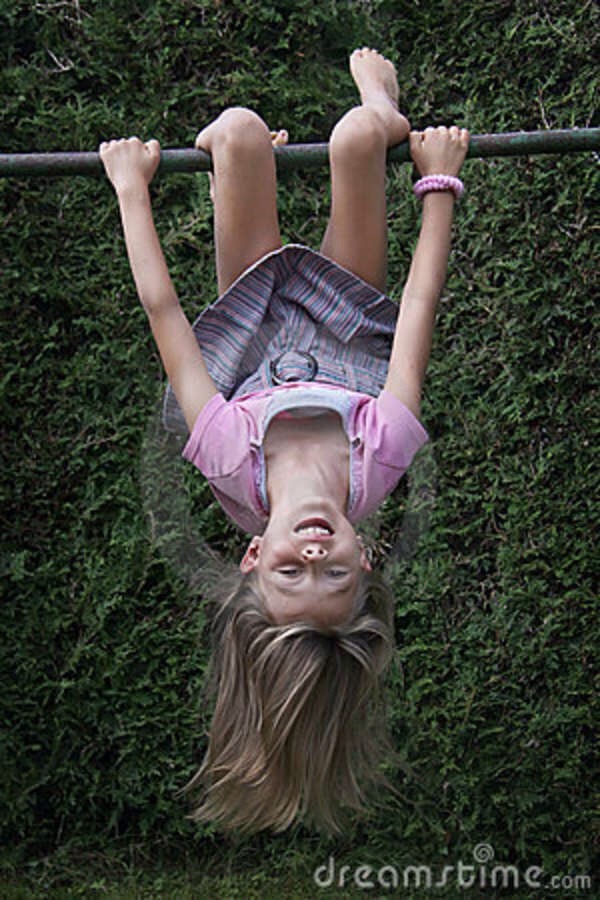 Ok, so since things grow with heat and blood flow, hang upside down for no longer than a few minutes at a time. Make sure you don't get lightheaded! Have fun with it though! If you had a friend to do this with, have a headstand contest. Hanging off the couch for a few minutes also works.