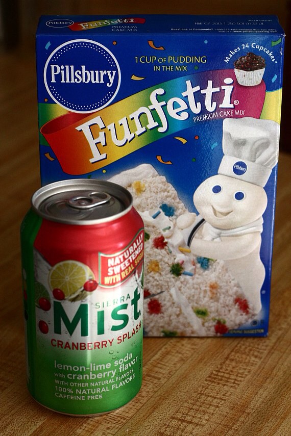 You'll need a cake mix and a can of soda...THATS IT! No eggs no oil