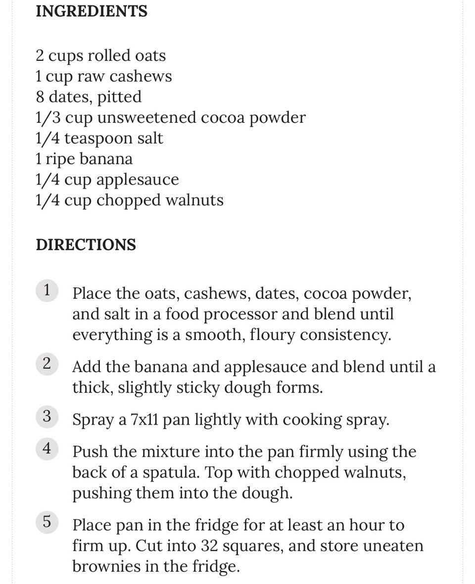 Low Calorie, No-bake Vegan Brownies. π