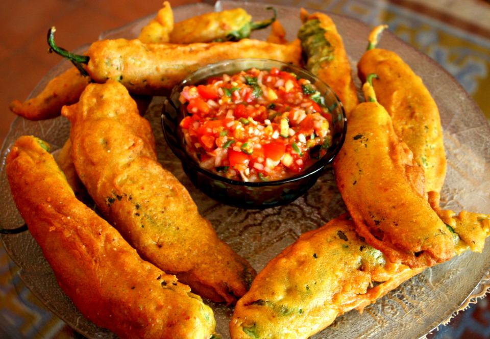 Spicy Stuffed Chilli Pakoras