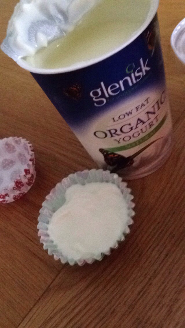 Fill near the top with yogurt (flavoured would be nice too)