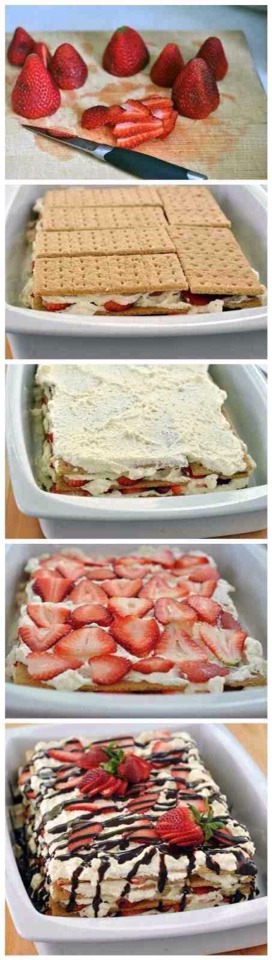💜✨No-Bake Strawberry Icebox Cake Recipe✨💜