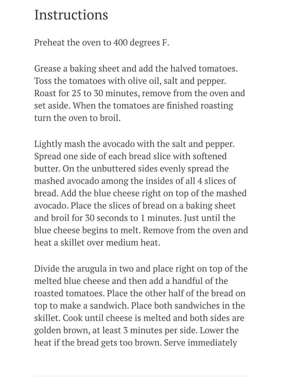 Blue Cheese + Smashed Avocado And Roasted Tomato Grilled Cheese