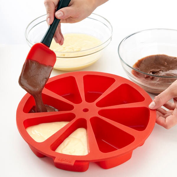 #12	 A cake mold for individual slices.
Life’s too short to choose between chocolate and vanilla.