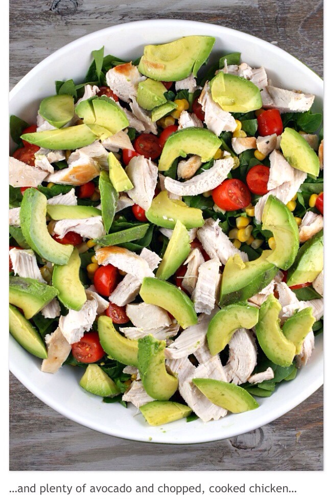 " Delicious Spinach Salad With Chicken, Avocado & Goat Cheese"👍
