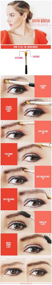 If you struggle with angled brushes for your brows, here's as easy guide.