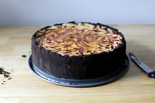 Transfer cake pan to rack; let cake cool to room temperature then refrigerate, uncovered, at least 6 hours or overnight. Before unmolding, run a knife around edge of cake.