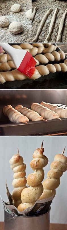 Simple bread on sticks. Brush it with garlic butter for a little oomph. 